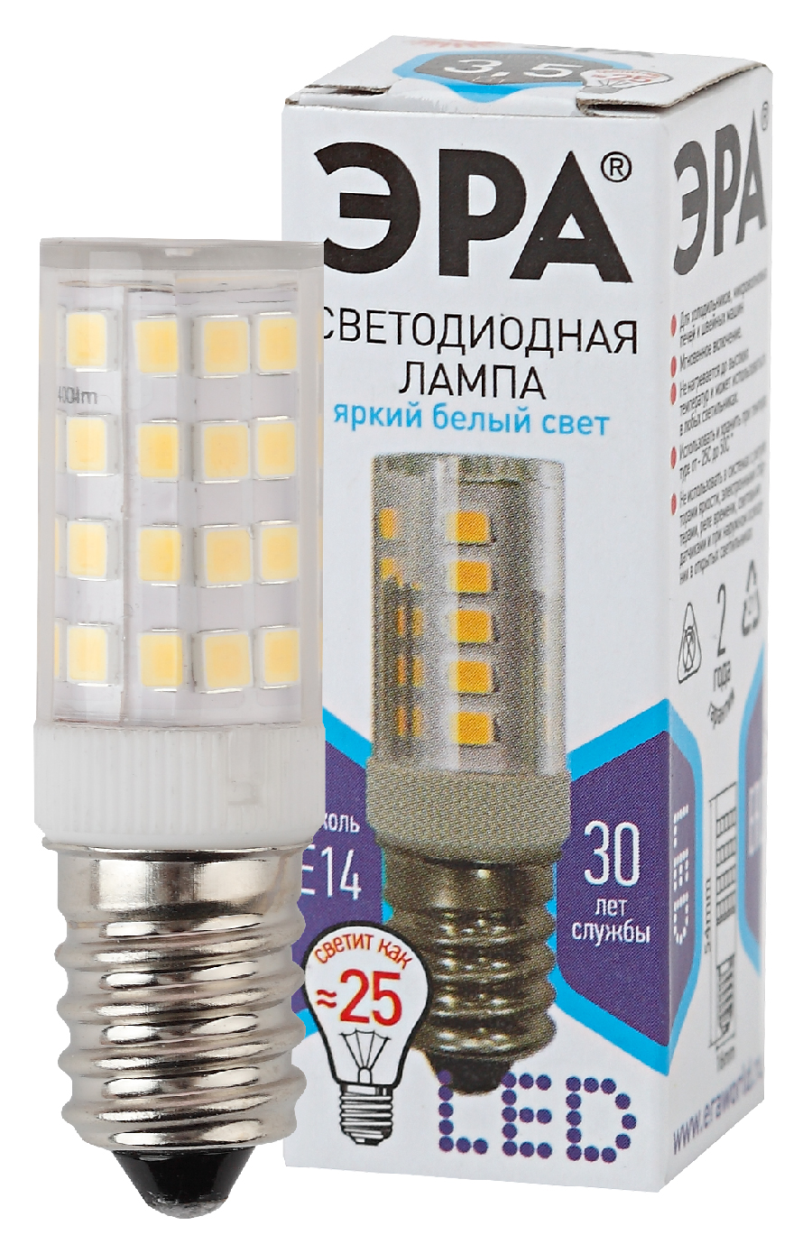LED T25-3,5W-CORN-840-E14 ЭРА (диод, капсула, 3,5Вт, нейтр, E14) (25/100/19600)