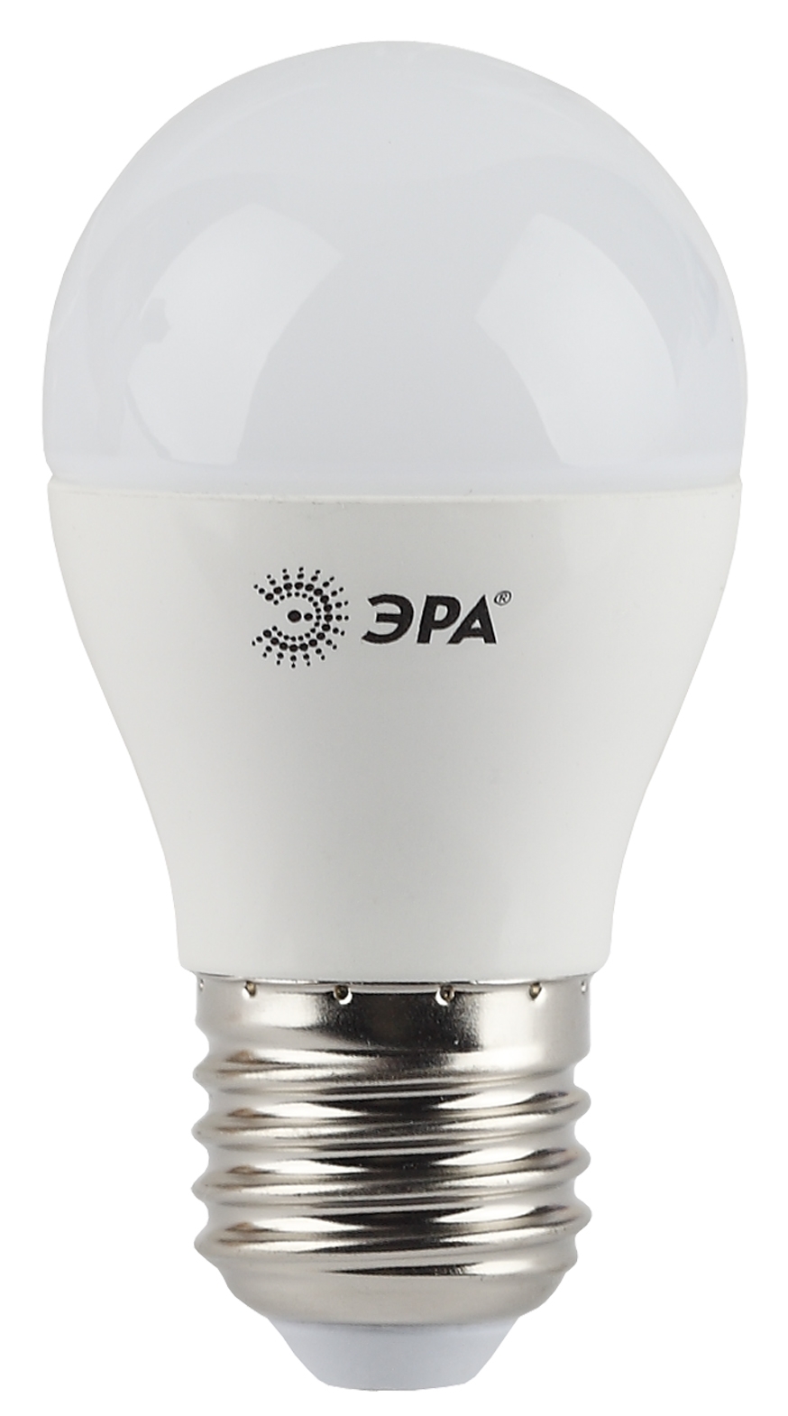 LED P45-5W-840-E27 ЭРА (диод, шар, 5Вт, нейтр, E27) (10/100/3000)