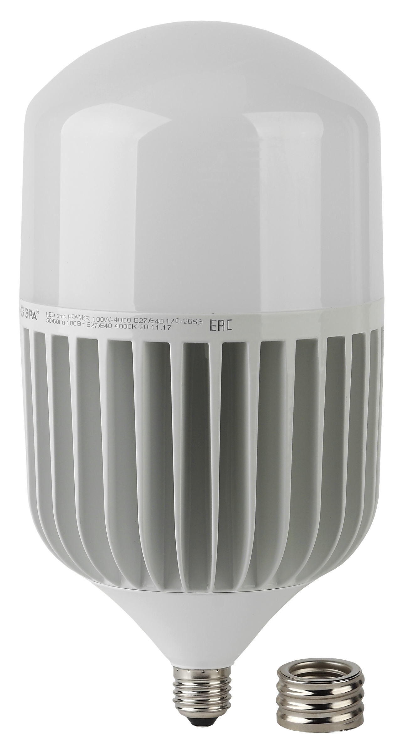 LED POWER T160-100W-4000-E27/E40 ЭРА (диод, колокол, 100Вт, нейтр, E27/E40) (6/72)