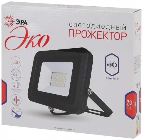 Прожектор ЭРА LPR-70-6500К-М-SMD Eco Slim 70Вт 6300Лм 6500K 240х272 (20/280)