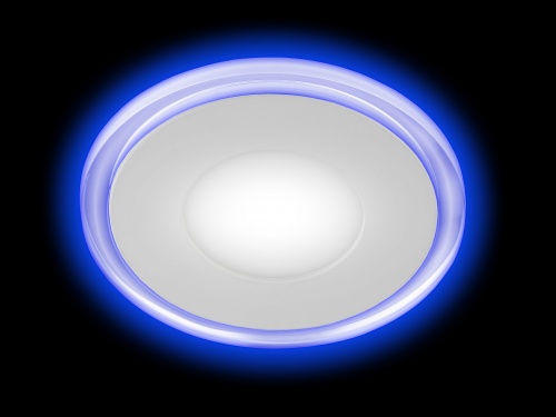 LED 3-6 BL Светильник ЭРА светодиодный круглый c cиней подсветкой LED 6W 220V 4000K (40/960)